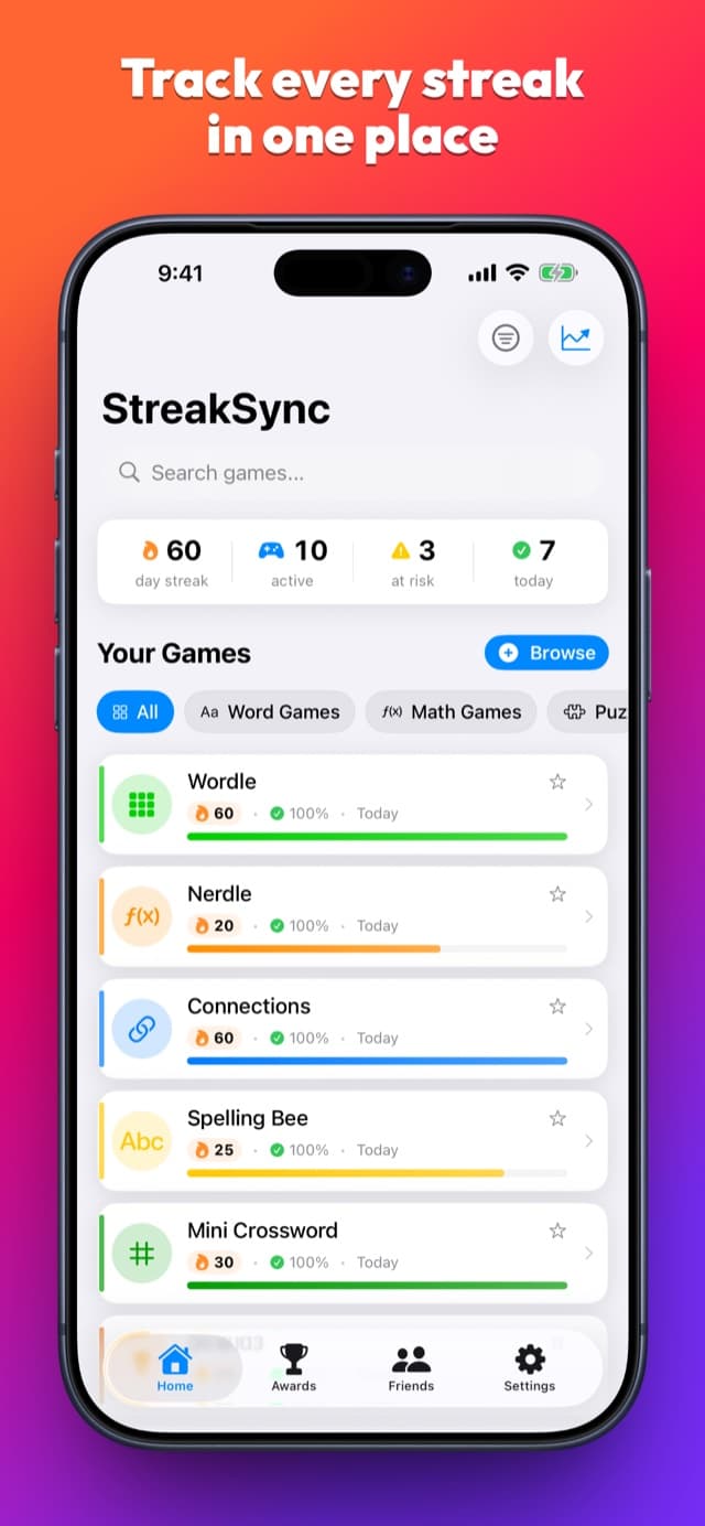 StreakSync app screenshot